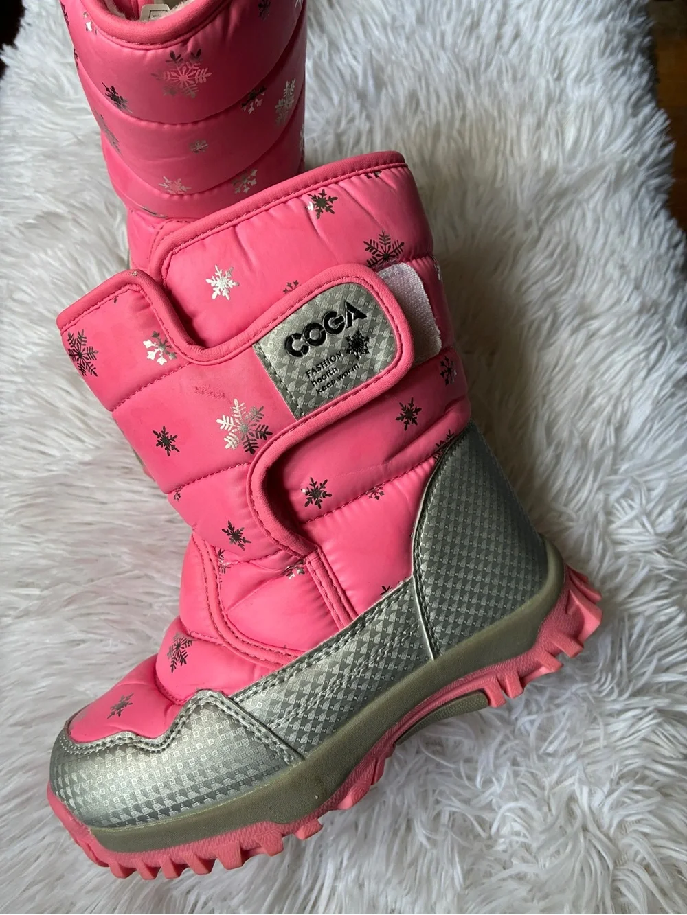 COGA Pink Snowflake Winter Boots